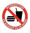 Panneau Interdiction Manger ou Boire - R