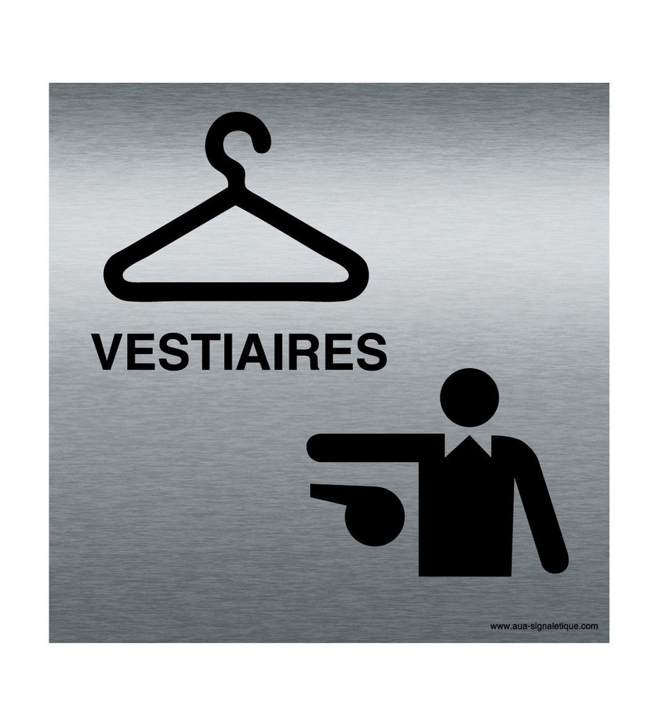 [7419-F_100] Plaque Alu Brossé Vestiaires Arbitres (100 x 100 mm)