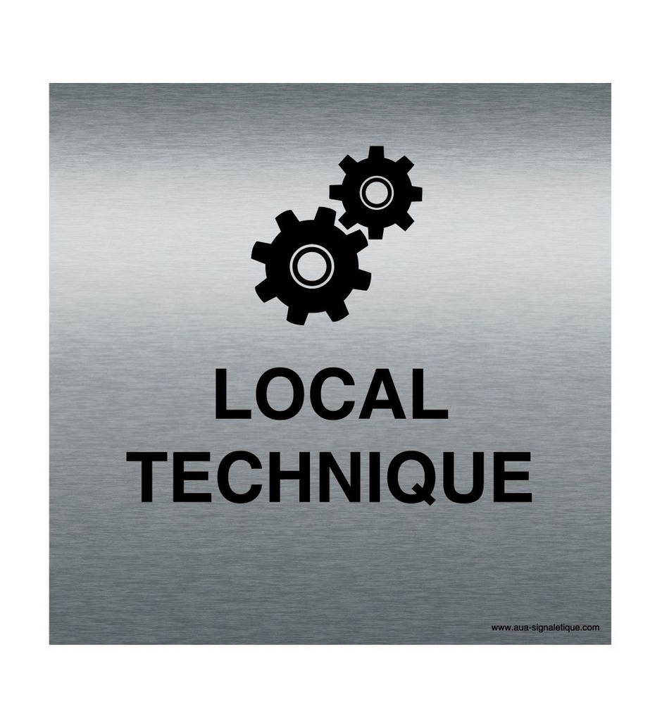 [7421-F_100] Plaque Alu Brossé Local Techniques 02 (100 x 100 mm)