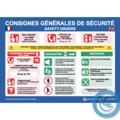 Consignes Générales de Sécurité Français/Anglais - H