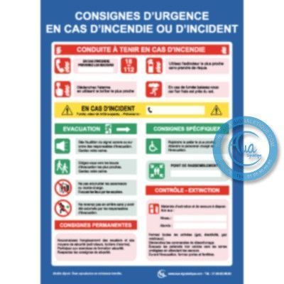 [2402-F_6] Consigne Urgence couloirs hôpitaux (A3 300 x 420 mm, Vinyle Autocollant)