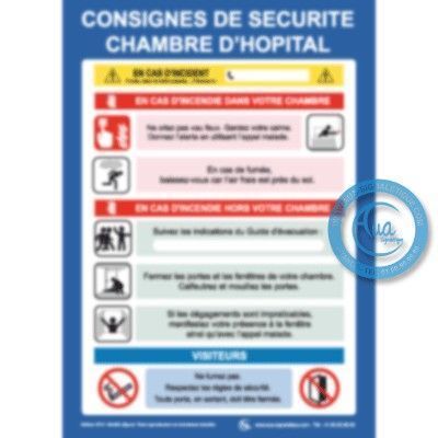 [2403-F_6] Consigne chambre hôpitaux (A3 300 x 420 mm, Vinyle Autocollant)