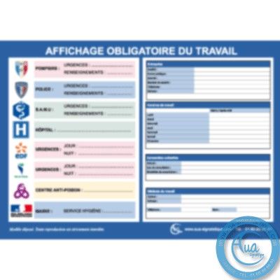 [2106-F_6] Consignes Médecin du travail (A3 300 x 420 mm, Vinyle Autocollant)