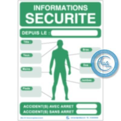 [2097-F_6] Consignes Informations Sécurité (A3 300 x 420 mm, Vinyle Autocollant)