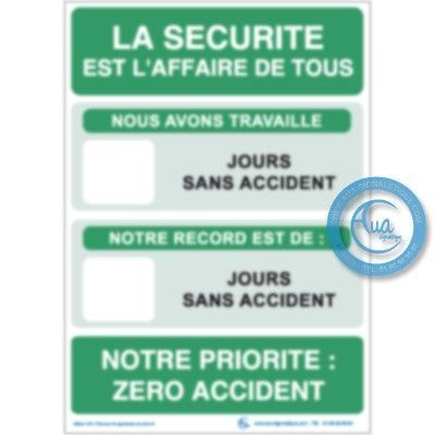 [2109-F_6] Consignes Objectif Sécurité (A3 300 x 420 mm, Vinyle Autocollant)
