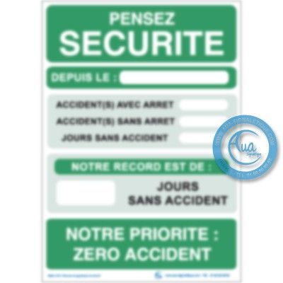 [2110-F_6] Consignes Objectif Sécurité-02 (A3 300 x 420 mm, Vinyle Autocollant)