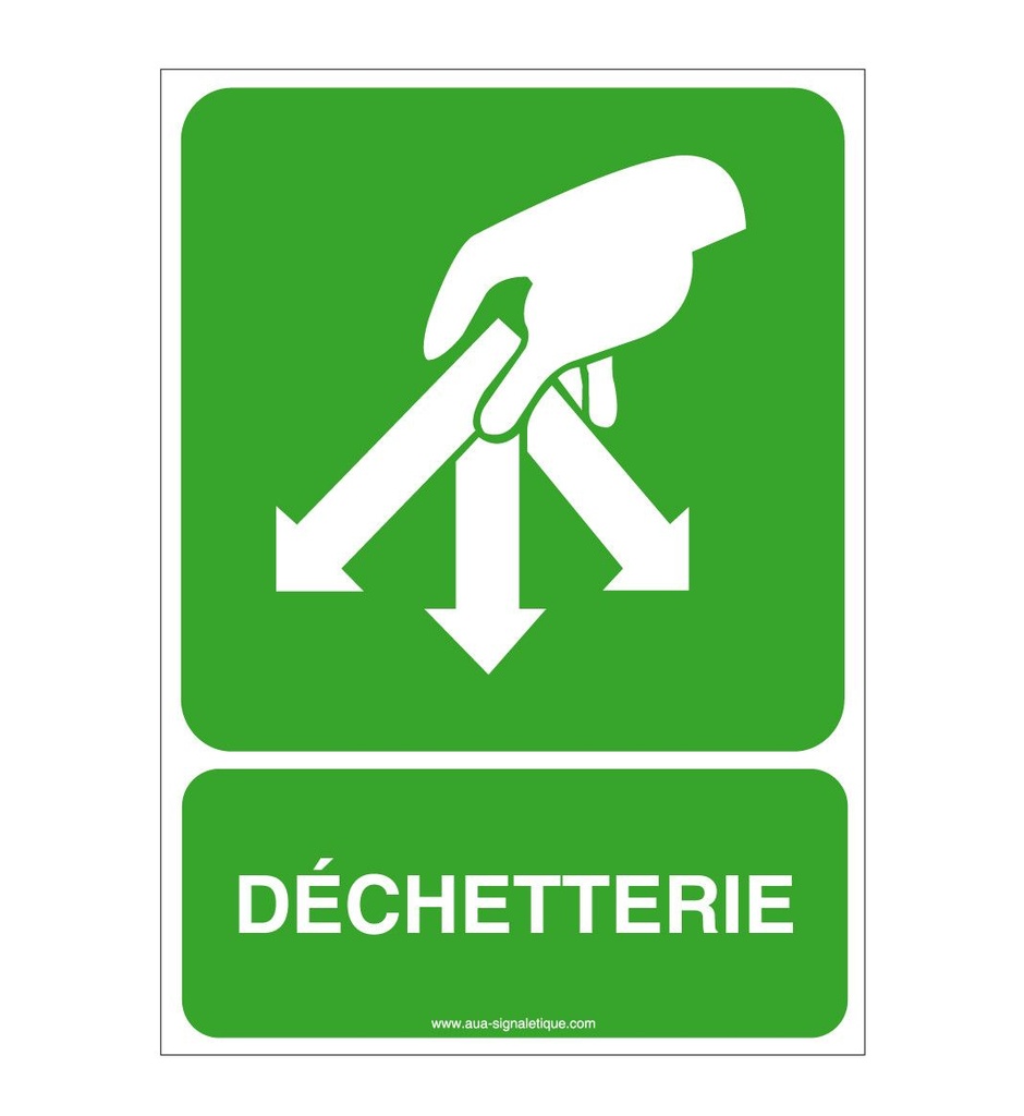 [4071-AI-v-75] Panneau Dechetterie (75 x 105 mm, Vinyle Autocollant)