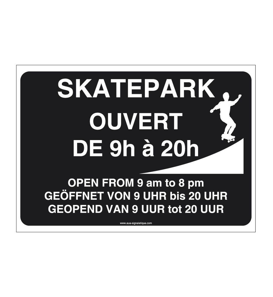 [4637-AP-v-300x210] Panneau Horaires Skate-Parc (300 x 210 mm, Vinyle Autocollant)