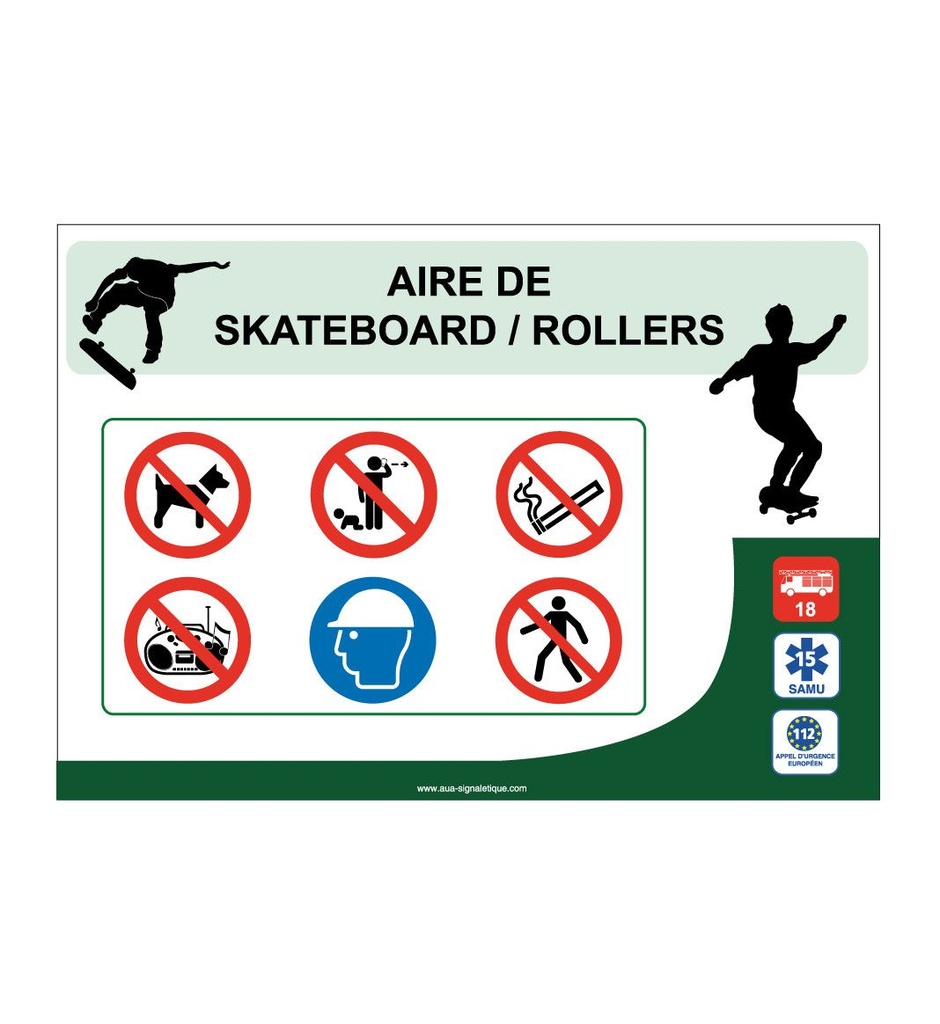[4638-AP-v-300x210] Panneau Aire de SkateBoard Rollers (300 x 210 mm, Vinyle Autocollant)