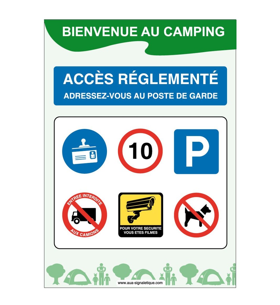 [4639-AP-v-300x210] Panneau Bienvenue au Camping -Verti (300 x 210 mm, Vinyle Autocollant)