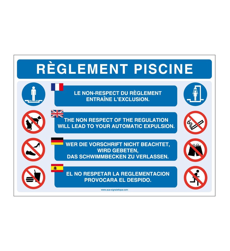 [4630-AP-v-300x210] Panneau Règlement Piscine (300 x 210 mm, Vinyle Autocollant)