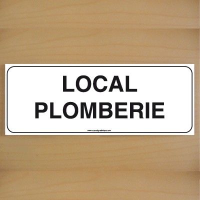 [7208-B-v-160] ClassicSign - Local Plomberie (Vinyle Autocollant)