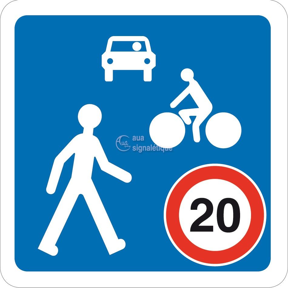 [B52_0] Panneau Chemin obligatoire pour... - B52 (350 x 350 mm, Classe 1)