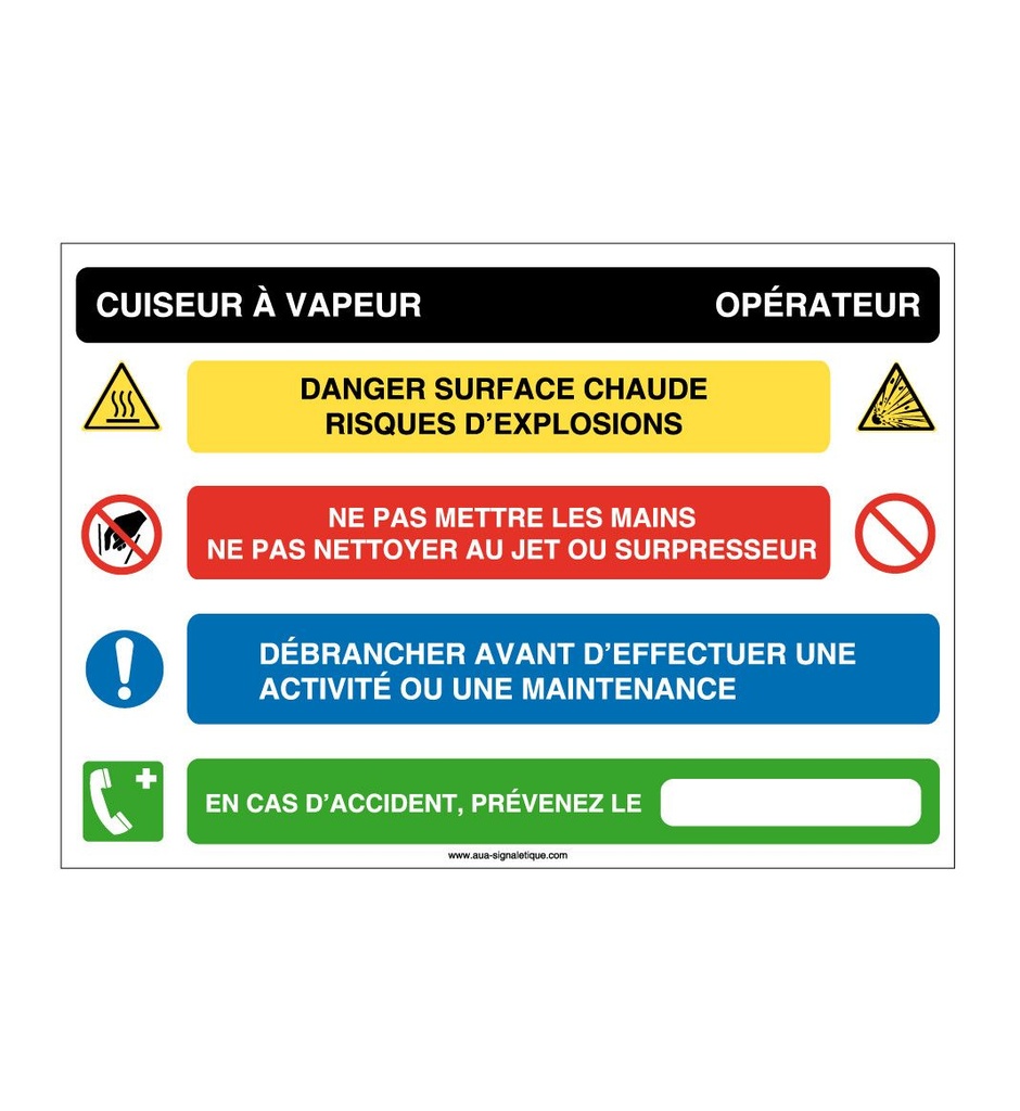 [4621-AP_8] Fiche de Poste Cuiseur (A3 300 x 420 mm, Vinyle Autocollant)