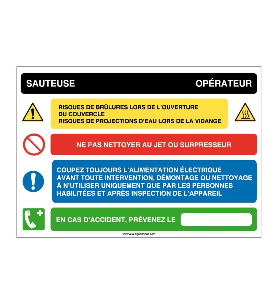 [4625-AP_7] Fiche de Poste Sauteuse (A3 300 x 420 mm, Vinyle Autocollant)