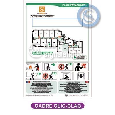 [1925-CLIC] Plan d'évacuation + Consignes BD + Insertion tarif + Cadre Clic-Clac - A4 (Cadre clic-clac)