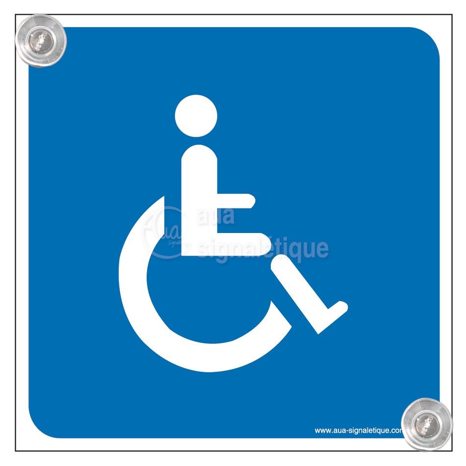 [1632160-p-250] Kit panneau ventouse - Handicapé (250 x 250 mm, Kit panneau PVC 1.5 mm + 2 ventouses)