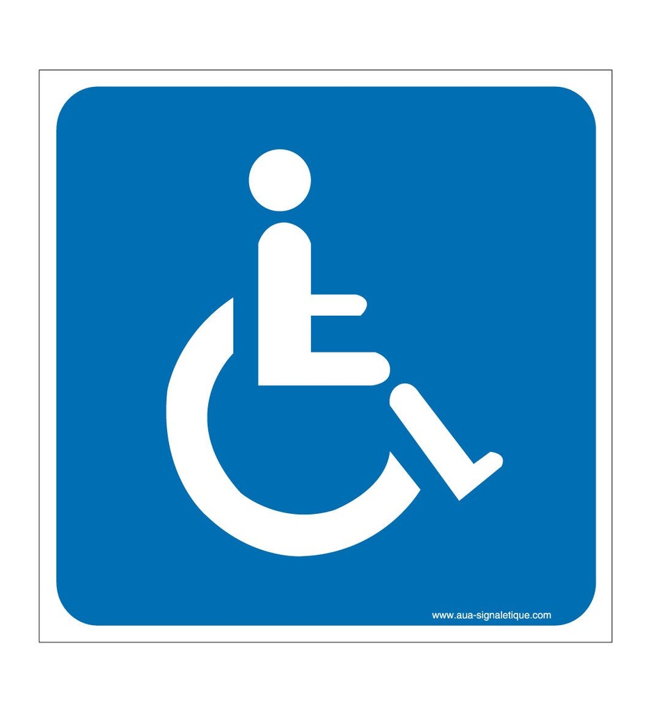 [8017-CA-v-130] Panneau handicapé - CA (130 x 130 mm, Vinyle Autocollant)