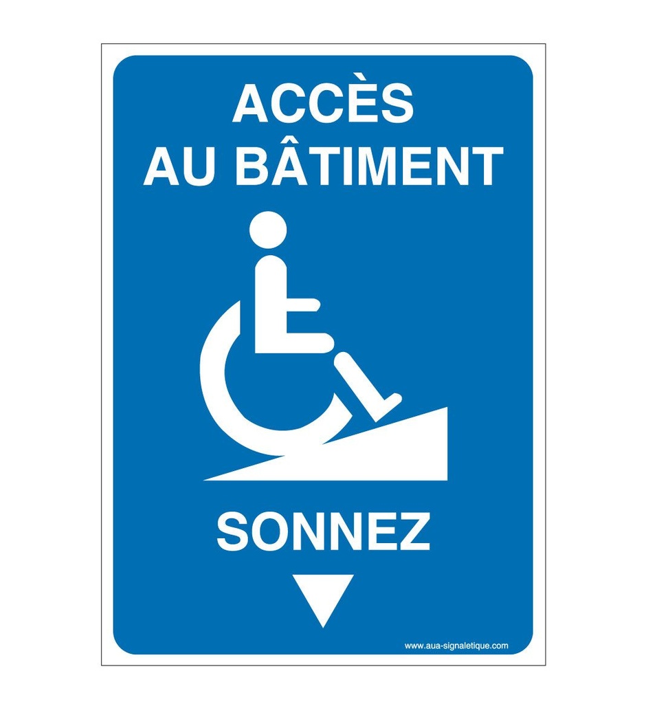 [1632189-v-75x105] Panneau Accès au bâtiment - Sonnez-AI (75 x 105 mm, Vinyle Autocollant)