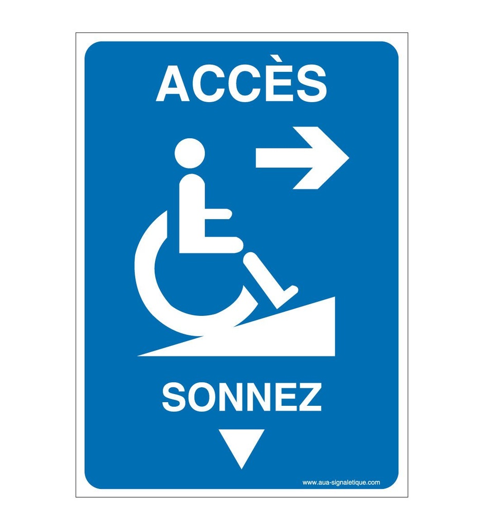 [1632191-v-75x105] Panneau Accès droite- Sonnez-AI (75 x 105 mm, Vinyle Autocollant)