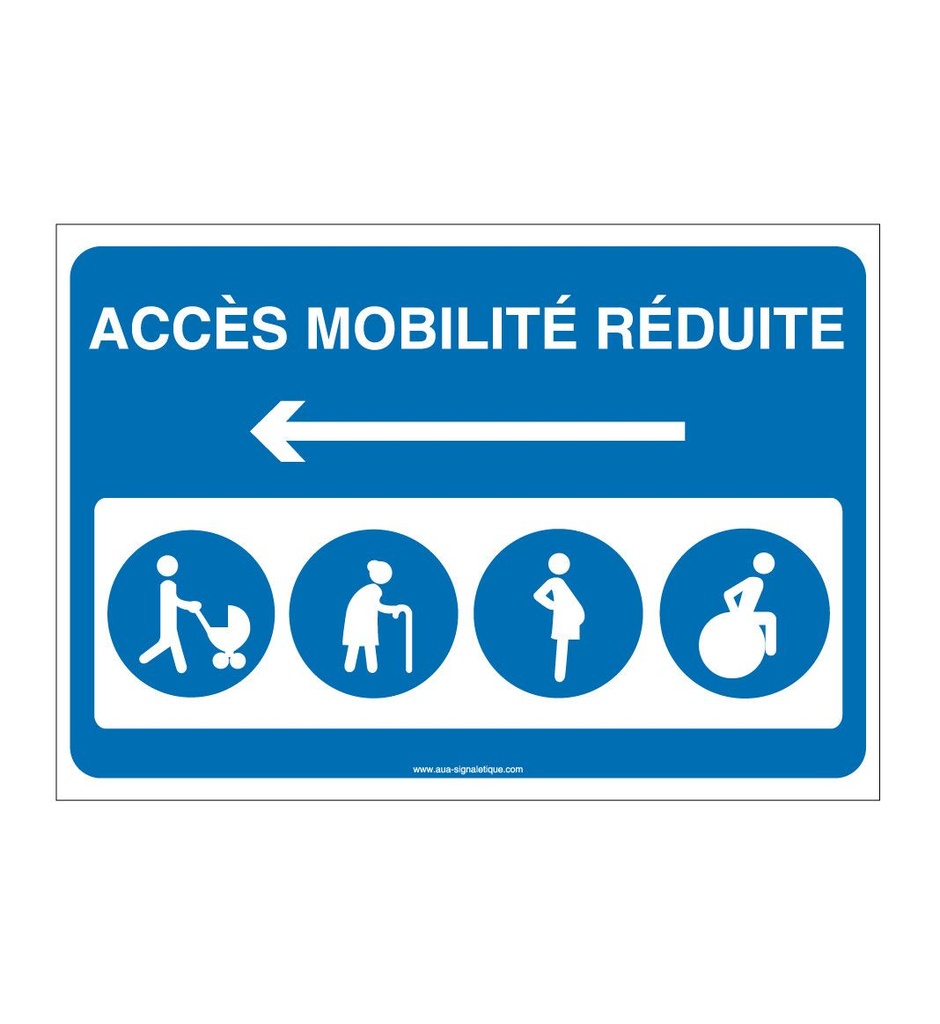 [1632199-v-150] Panneau Accès mobilité réduite Gauche - AP (150 x 105 mm, Vinyle Autocollant)