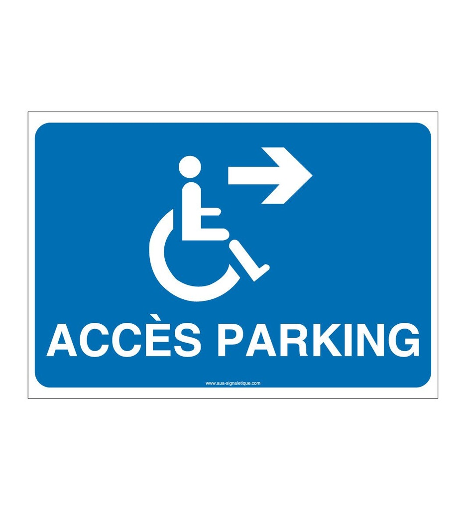 [1632200-v-150] Panneau Accès Parking Droite - AP (150 x 105 mm, Vinyle Autocollant)
