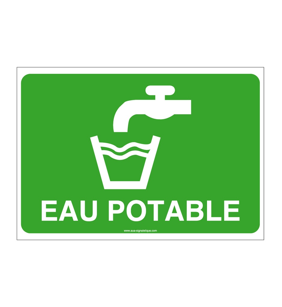 [1632212_1] Panneau Eau Potable - AP (150 x 105 mm, Vinyle Autocollant)