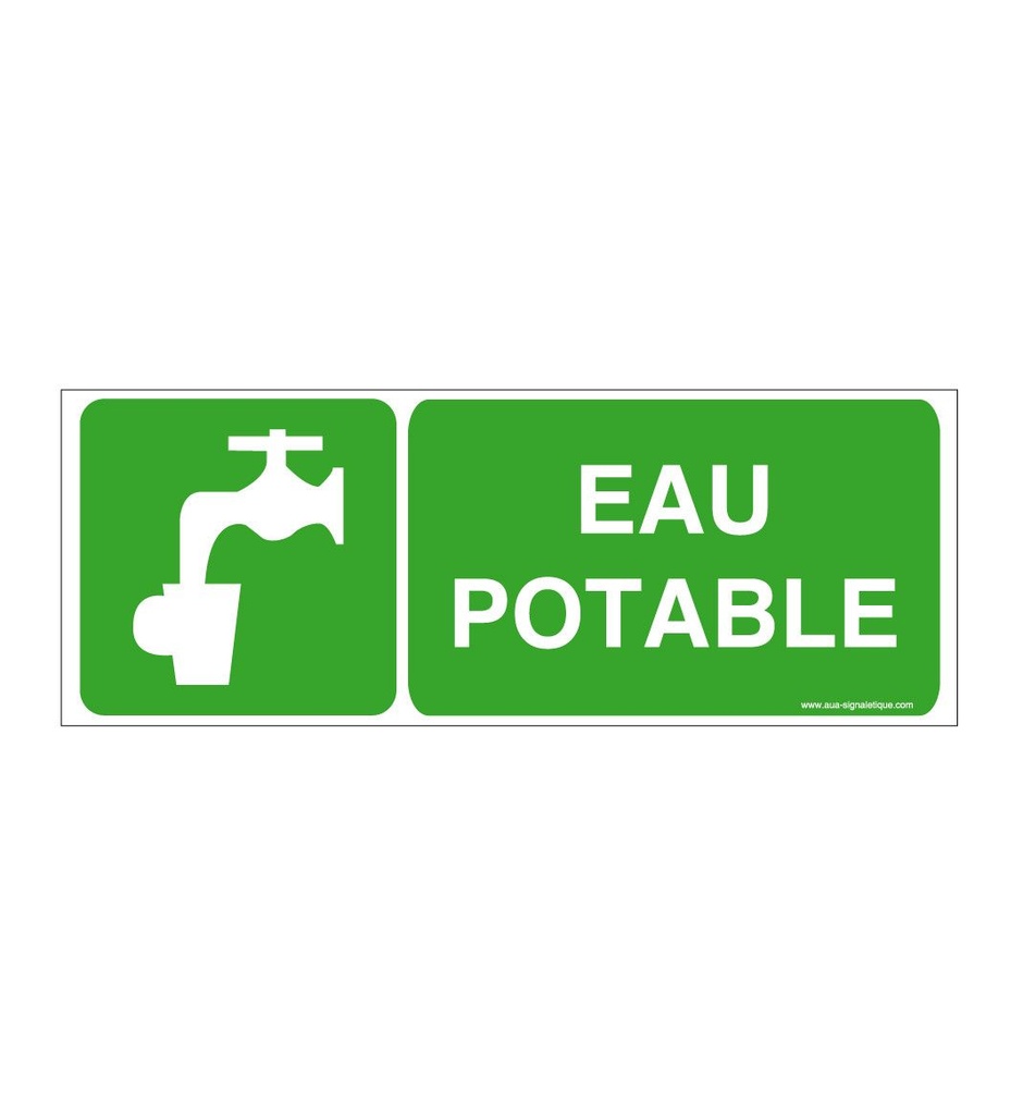 [1632213_1] Panneau Eau Potable - B (160 x 60 mm, Vinyle Autocollant)
