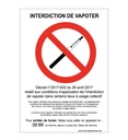 Panneau Interdiction de Vapoter - AI