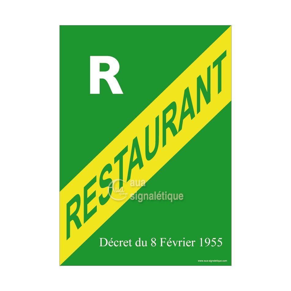 [1800060_6] Affiche Licence Restaurant R (A3 300 x 420 mm, Vinyle Autocollant)