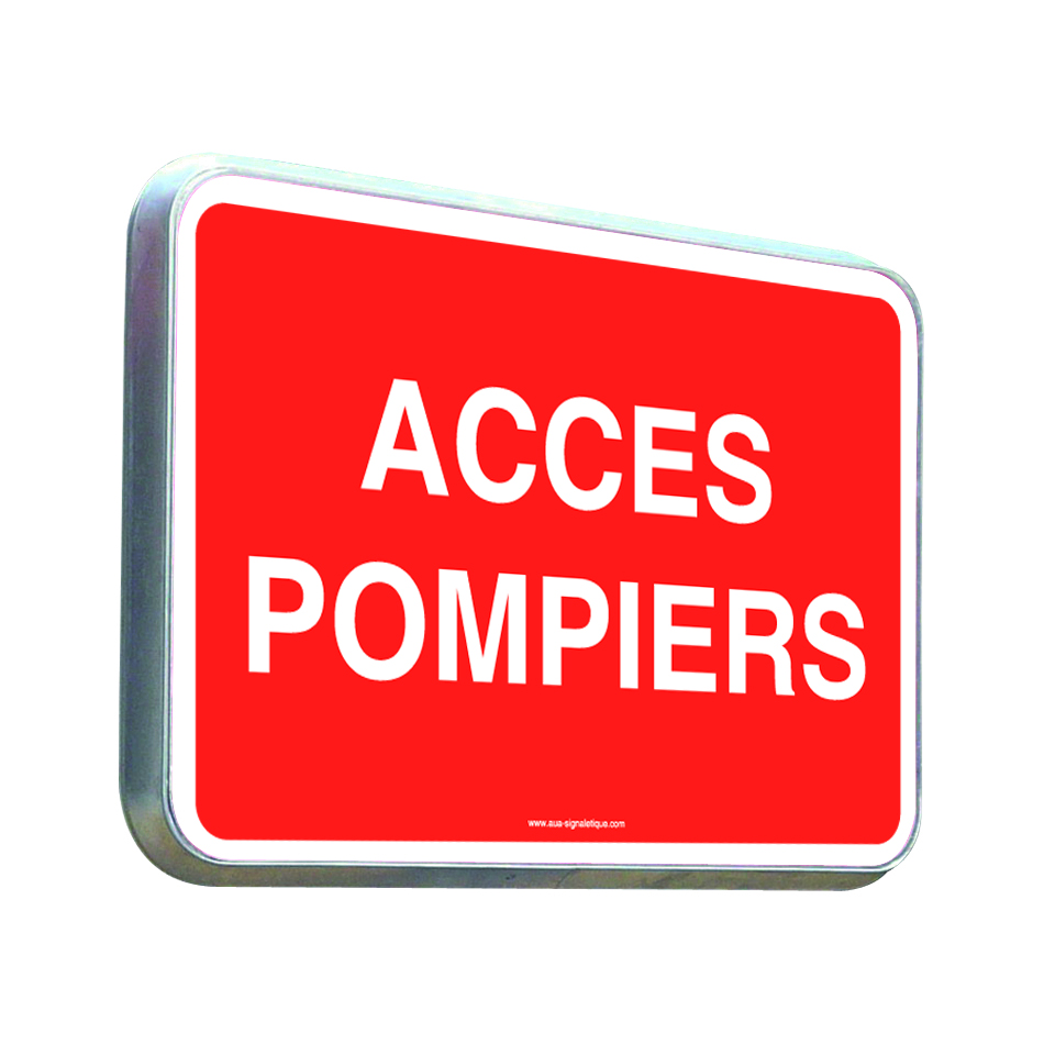 Accès Pompiers - Panneau Type Routier Avec Rebord