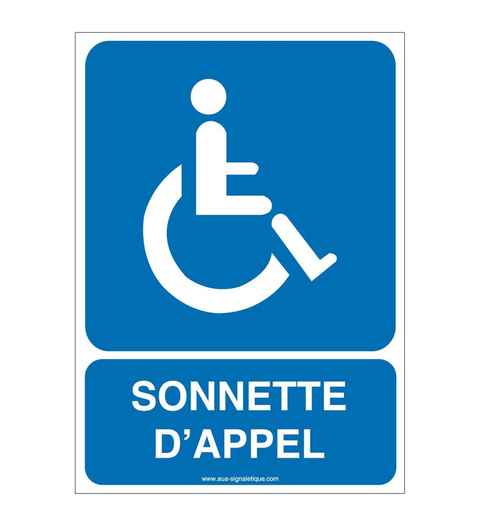 [201113-AI-v-75] Panneau Sonnette D'appel Rampe d'accès - AI (75 x 105 mm, Vinyle Autocollant)