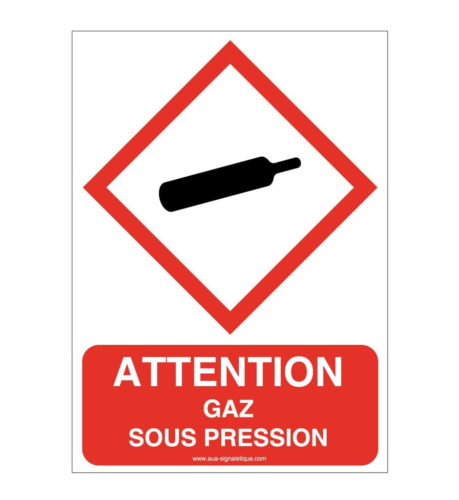 [3618-AI-v-75] Panneau Attention Gaz Sous Pression - AI (75 x 105 mm, Vinyle Autocollant)