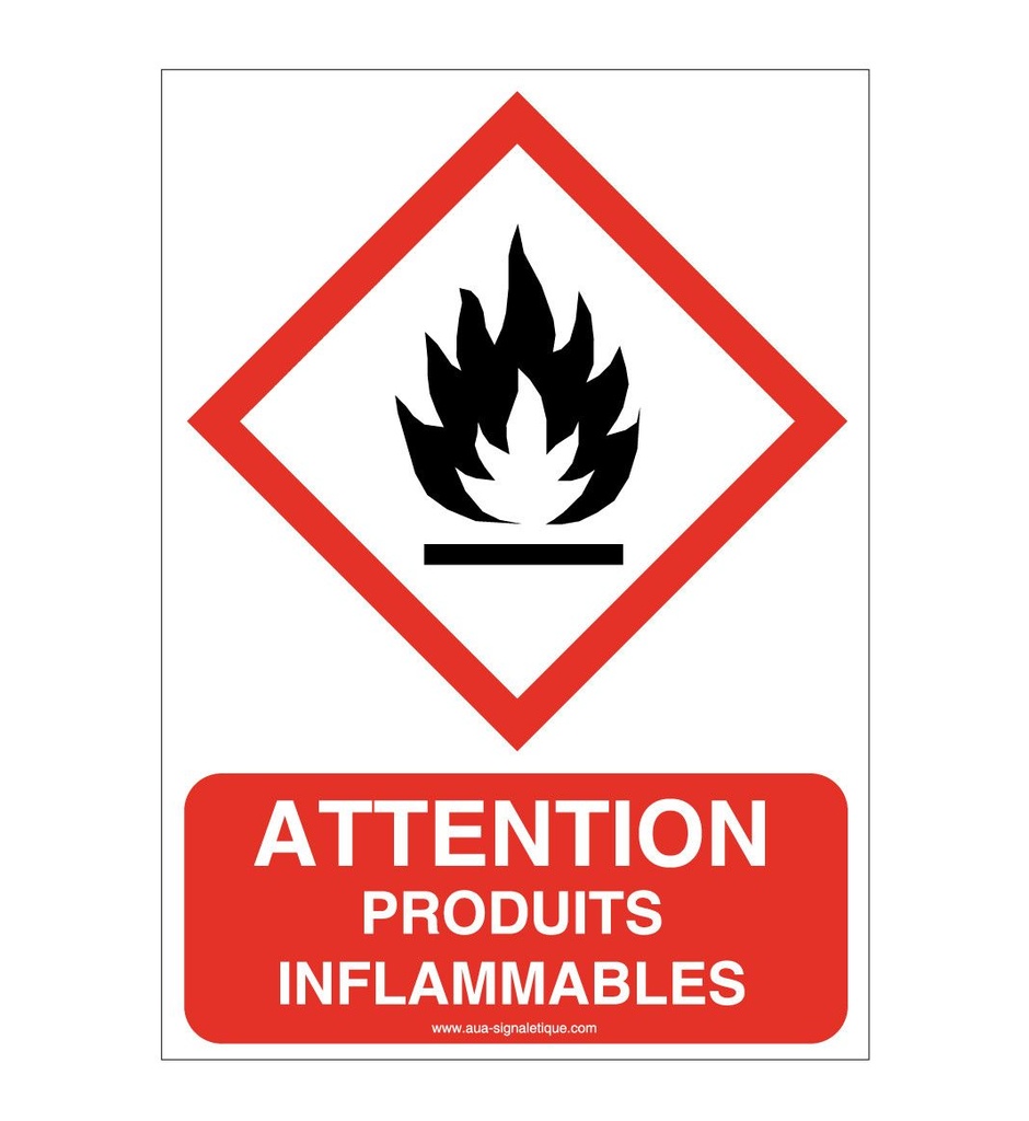 Panneau Attention Produits Inflammables - AI