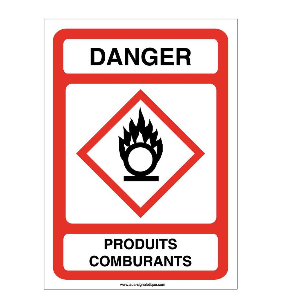 [3621-AI-v-75] Panneau Danger Produits Comburants - AI (75 x 105 mm, Vinyle Autocollant)