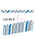 Lot de 6 Bandes de Marquage au sol - Gardez vos distances - Bleu - autocollant laminé