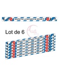 Lot de 6 Bandes de Marquage au sol - Respectez la distance de sécurité - bleu - autocollant laminé