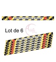 Lot de 6 Bandes de Marquage au sol - Respectez la distance de sécurité - Jaune - autocollant laminé