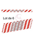 Lot de 6 Bandes de Marquage au sol - Accès strictement interdit - autocollant laminé