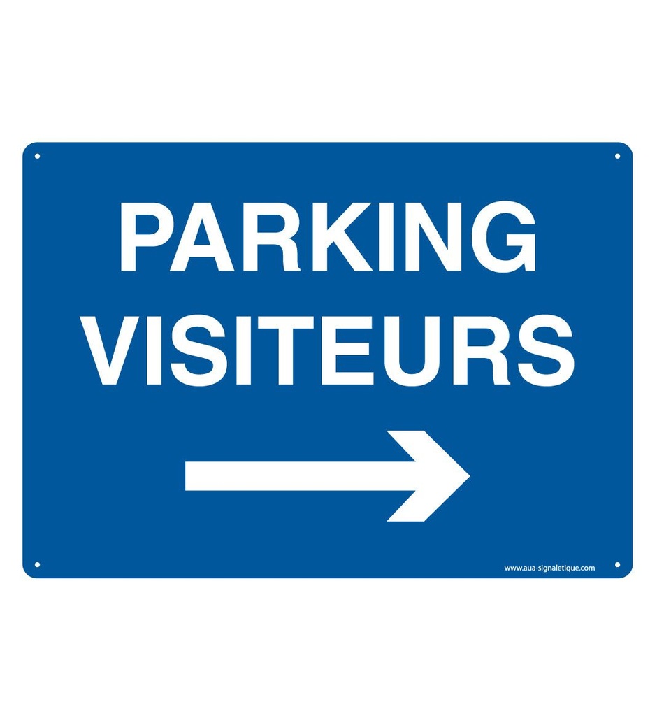 [202131-AP-p-210x150] Panneau Prépercé avec angles arrondis - Parking Visiteurs à Droite (210 x 150 mm, PVC 1.5 mm)