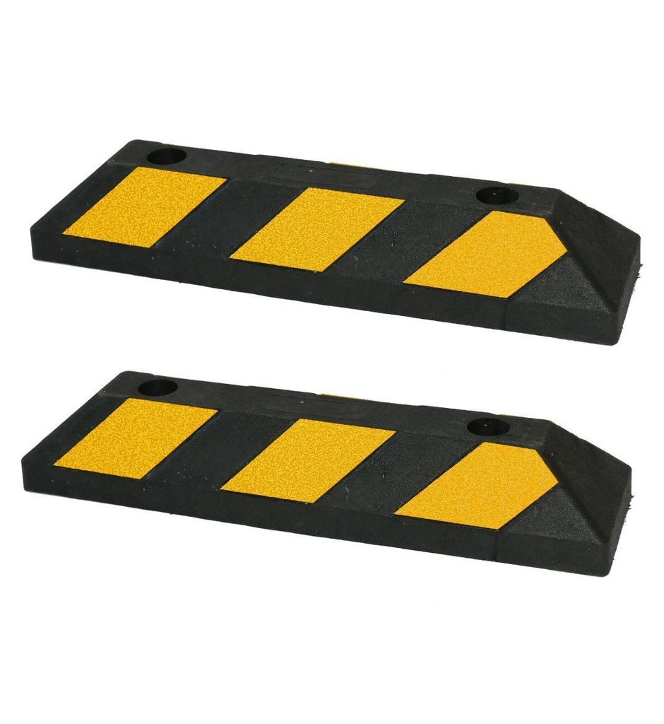 Butée de Parking Jaune/Noir en Composites Recyclés Ecologiques - Marque AUA SIGNALETIQUE