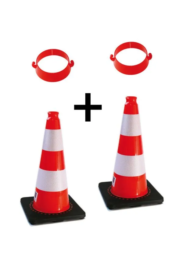 Kit Cônes De Signalisation Lestés Classe 2 + Accessoires Balisage de Sécurité