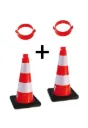 Kit Cônes De Signalisation Lestés Classe 2 + Accessoires Balisage de Sécurité