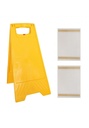 Chevalet de signalisation vierge (Jaune) fourni avec 2 pochettes plexi  adhésives