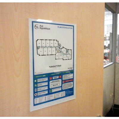 [1302] Plan d'évacuation vertical Plexiglas 4mm Fond Blanc.