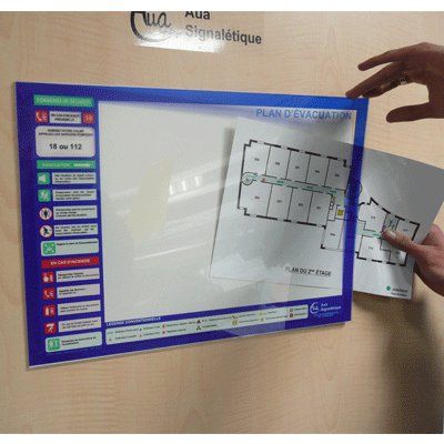 [1405] Support Plan d'évacuation 600X420 mm PLEXI