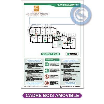 [1601] Plan d'évacuation + Consignes + Insertion tarifs + Cadre Bois amovible - A4