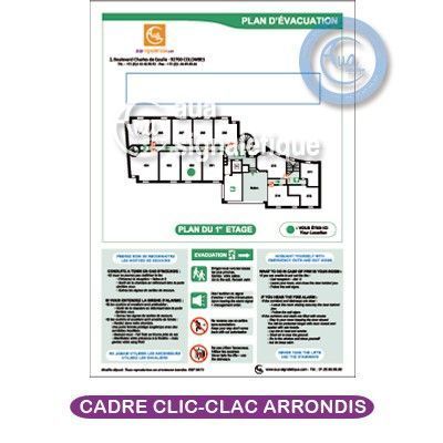 [1702] Plan d’évacuation +Consignes + Insertion tarif + Cadre CLIC-CLAC 25mm Arrondi -A4