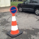 Kit- 1Cône de Signalisation-1000mm - 1Pièce de Liaison- 1Panneau de signalisation