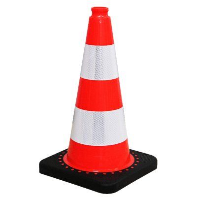 [17117] Cônes de Signalisation Neutre/Non Retro - 2 bandes - 500mm